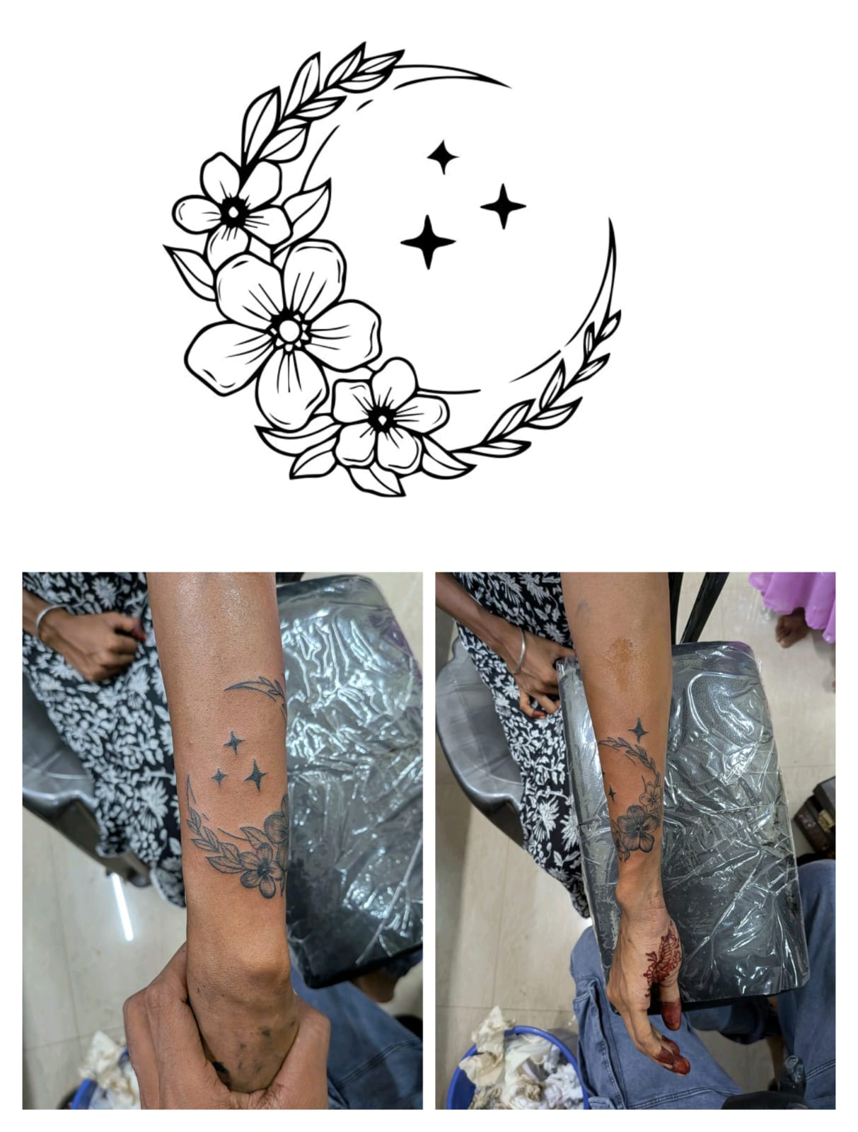 moon and flower